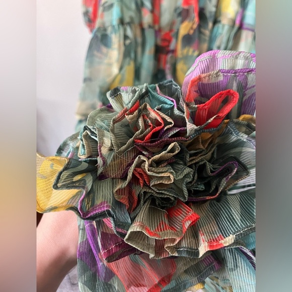 AlexMarie Tiered Simone Floral Long Sleeve Tie Waist VNeck Dress Women’s Size 6P - Picture 16 of 16